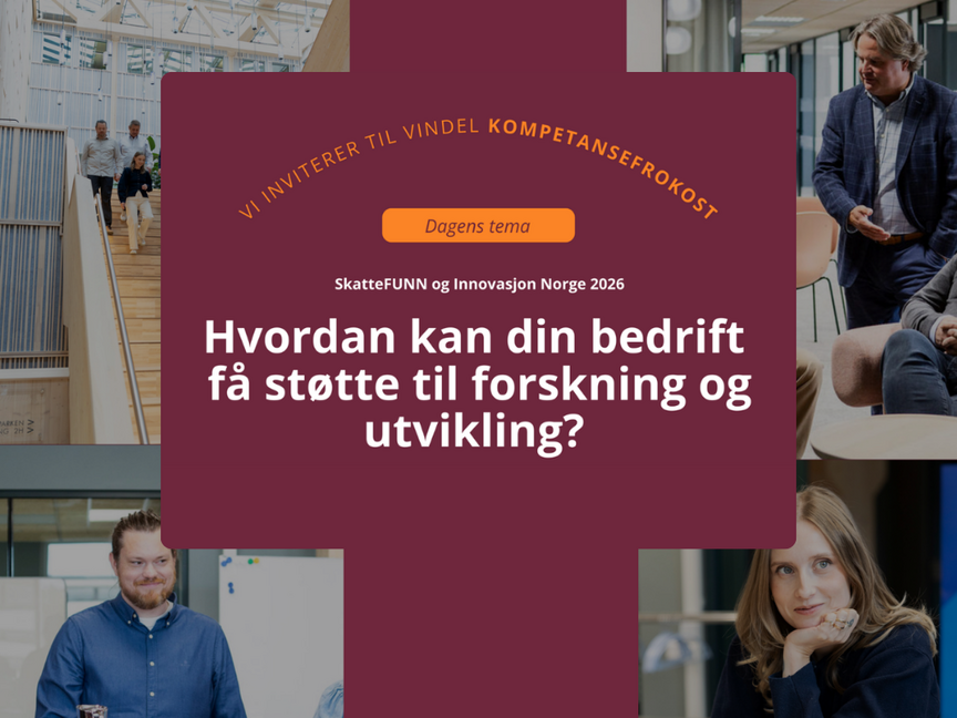 Vindels kompetansefrokost – SkatteFUNN og Innovasjon Norge 2026